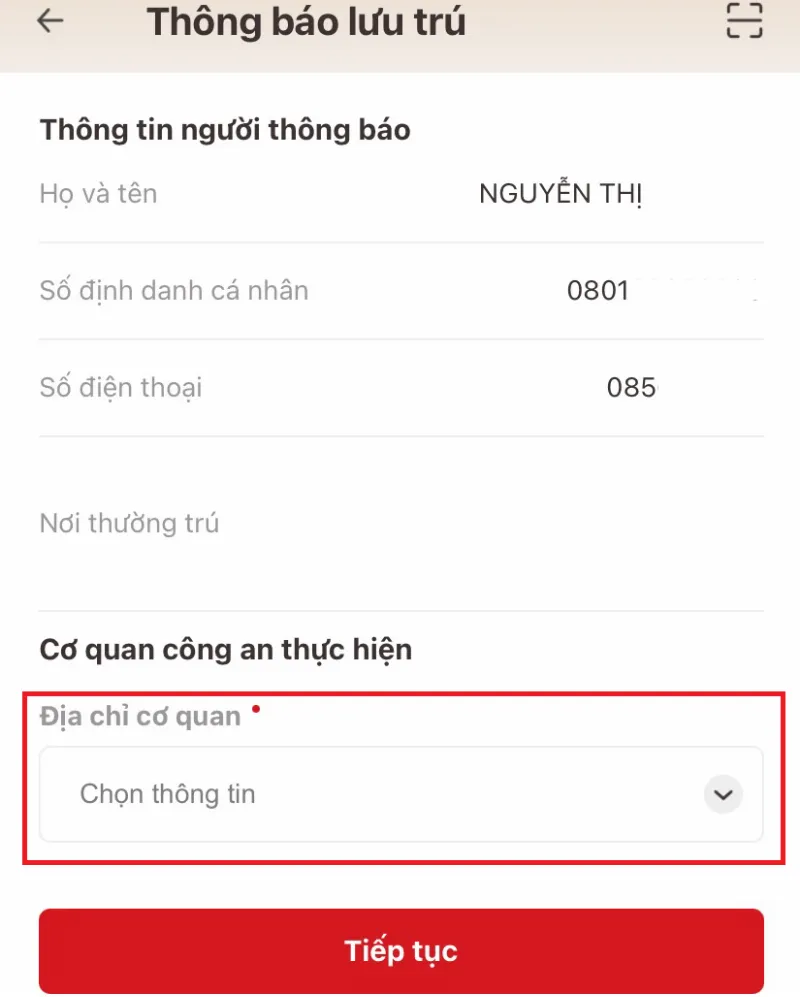 Các bước khai báo lưu trú trên VNeID