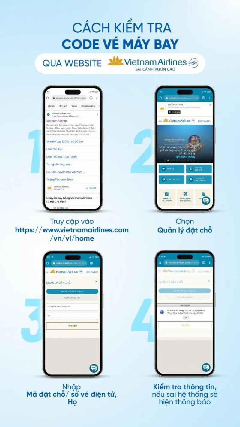 Cách kiểm tra mã code vé máy bay qua ứng dụng của hãng hàng không Vietjet Air
