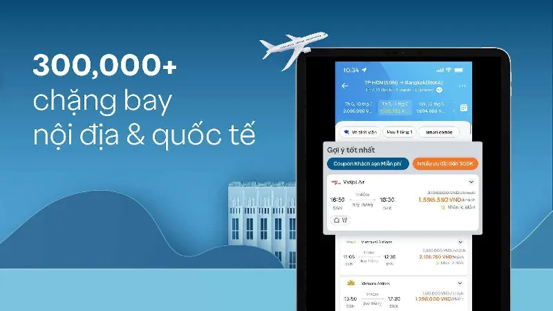 Đặt vé máy bay trên Traveloka