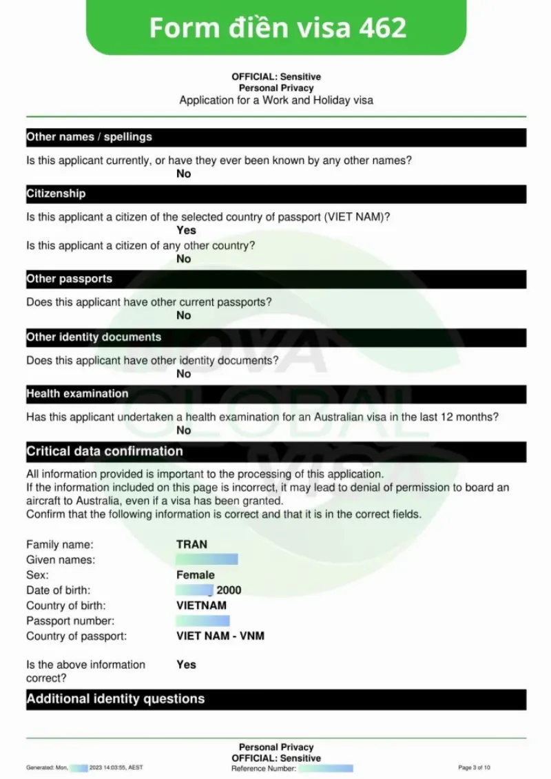 hướng dẫn điền visa 462 678453