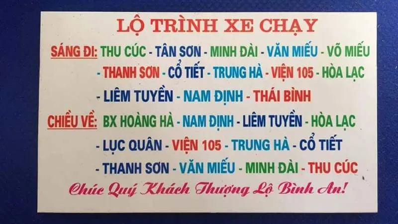 Nhà xe Tuấn An (Tân Sơn - Thanh Sơn - Thái Bình)