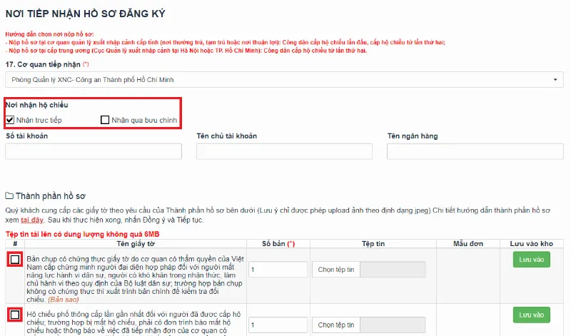 Thủ tục làm hộ chiếu phổ thông online 10