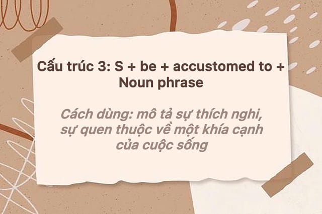 Accustomed đi với giới từ gì? Công thức "S + get/ become + accustomed + to + N/ V-ing" Accustomed đi với giới từ gì? Công thức "S + get/ become + accustomed + to + N/ V-ing"