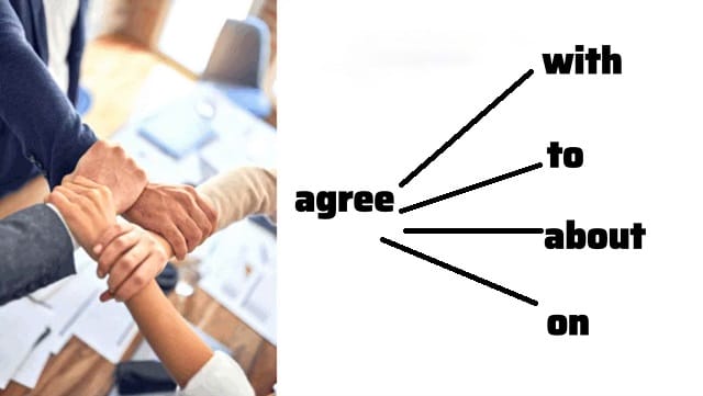 Agree đi với giới từ gì? Khi đạt thỏa thuận chung thì nên dùng "agree on"
