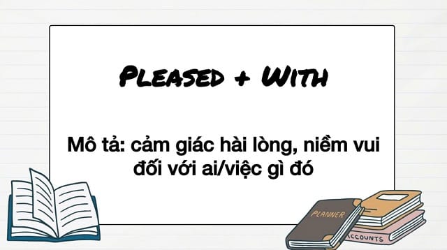 Nếu bạn muốn mô tả niềm vui với ai đó, bạn nên dùng "pleased with" Nếu bạn muốn mô tả niềm vui với ai đó, bạn nên dùng "pleased with"
