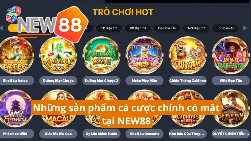 Đa dạng các sản phẩm tại NEW88