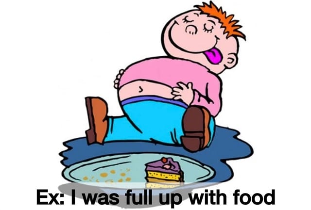 “Full up” mô tả rõ ràng một không gian nào đó không còn chỗ trống