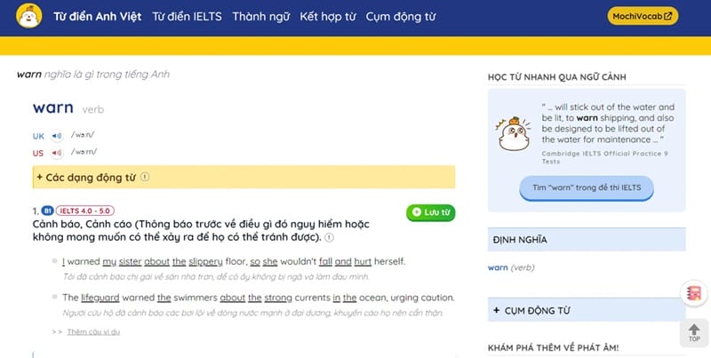 Làm bài tập ứng dụng cũng cố kiến thức về warm