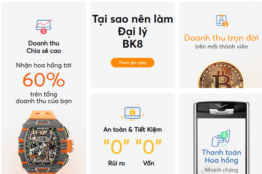 Làm đại lý nhà cái BK8 nhận được nhiều quyền lợi Làm đại lý nhà cái BK8 nhận được nhiều quyền lợi