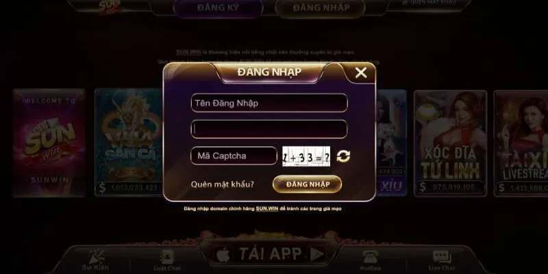 Đăng ký tài khoản Sunwin