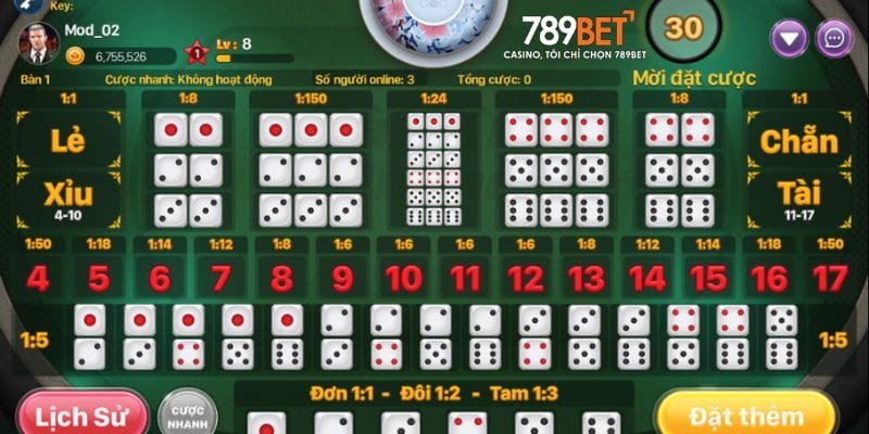 Luật chơi game lắc xí ngầu online tại 789bet