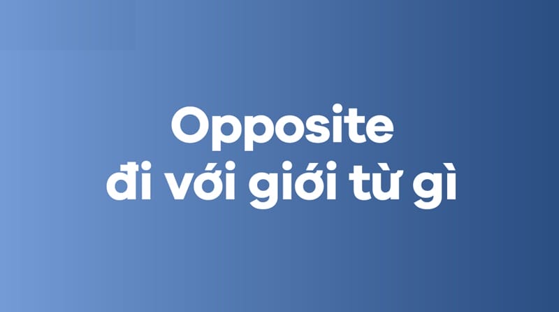Opposite thường đi trực tiếp với danh từ khi chỉ vị trí, nhưng khi chỉ sự đối lập về quan điểm nó đi kèm với to Opposite thường đi trực tiếp với danh từ khi chỉ vị trí, nhưng khi chỉ sự đối lập về quan điểm nó đi kèm với to