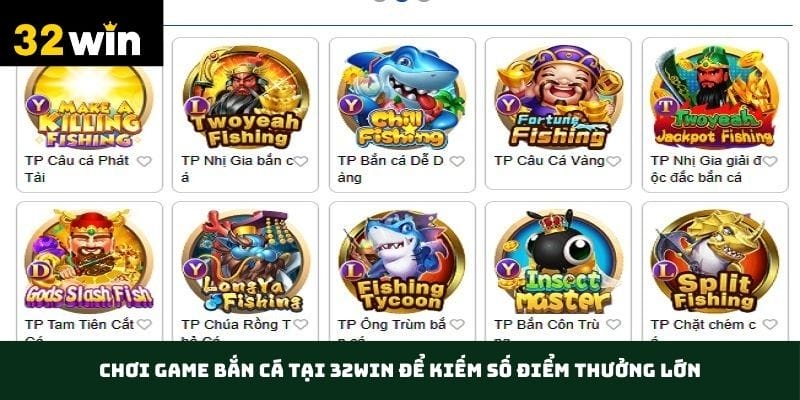Cơ hội nhận thưởng lớn khi chơi game bắn cá tại hệ thống