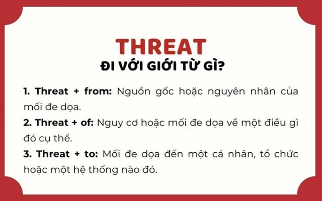 Ghi nhớ Threat đi với giới từ gì để làm bài tập hiệu quả Ghi nhớ Threat đi với giới từ gì để làm bài tập hiệu quả