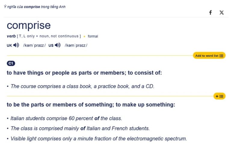 Comprise Example Comprise đi với giới từ gì? Dùng thế nào mới chuẩn?