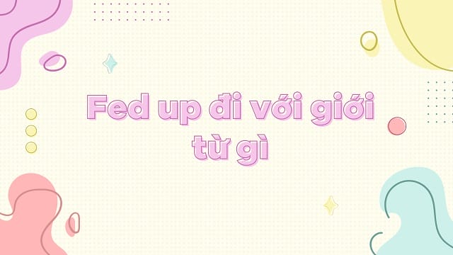 Bạn đã rõ fed up đi với giới từ gì rồi chứ? Bạn đã rõ fed up đi với giới từ gì rồi chứ?