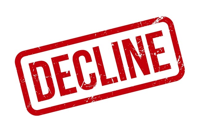 Decline thường dùng để biểu thị sự giảm sút