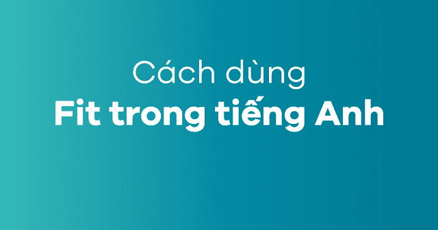 Fit đi với giới từ gì?